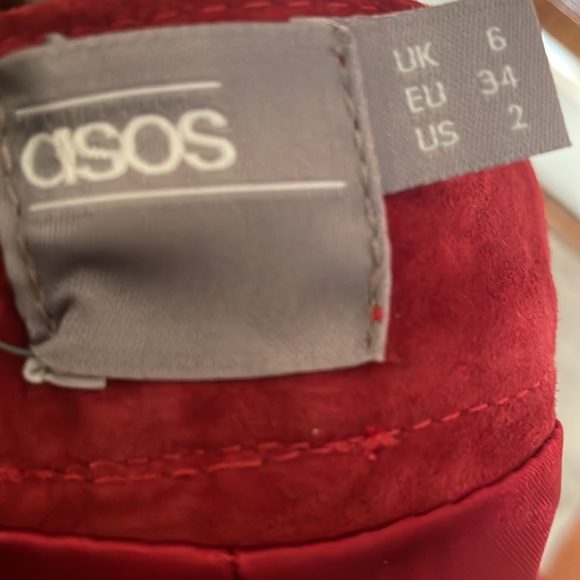 Red Suede Wrap Skirt - Picture 3 of 5